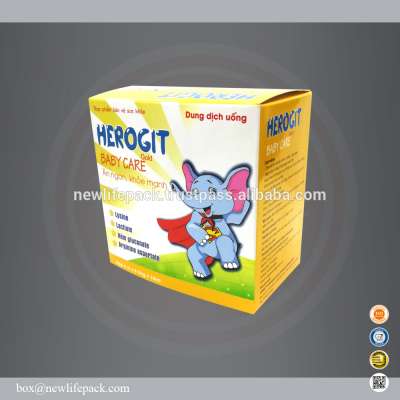 Box design printed pharmacy Herogit baby care gold