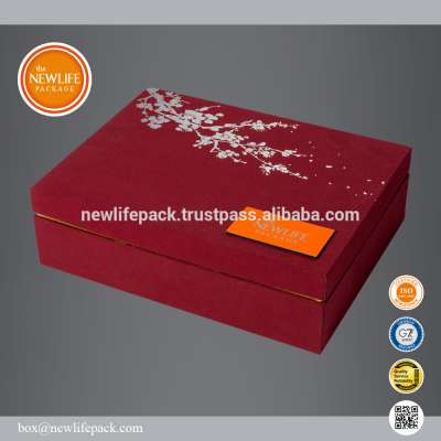 Peach velvet red lid box